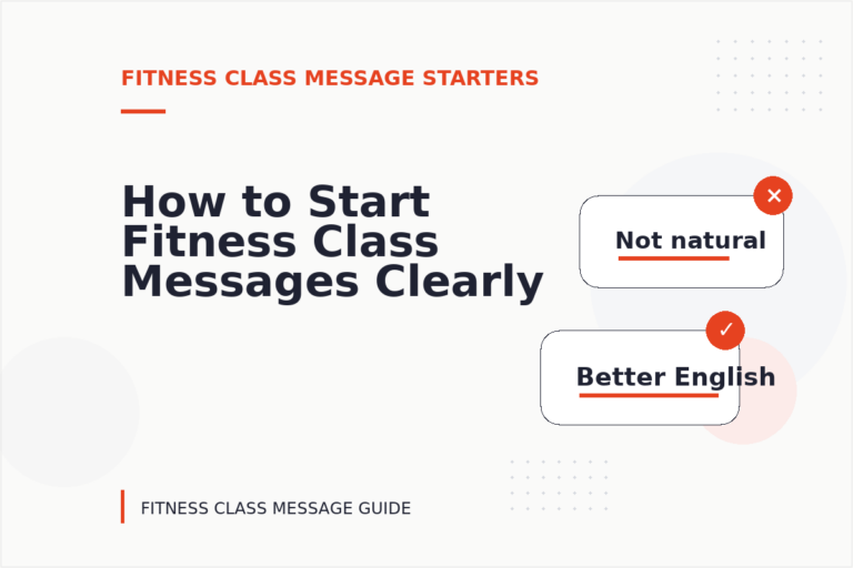 How to Start Fitness Class Messages Clearly