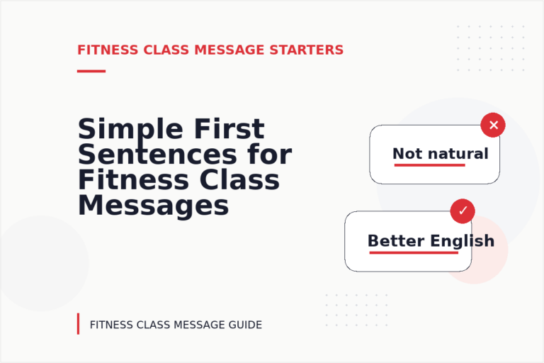 Simple First Sentences for Fitness Class Messages