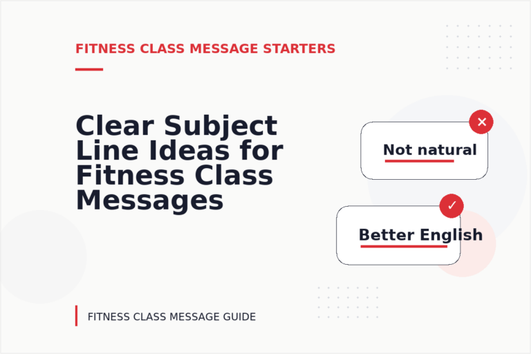 Clear Subject Line Ideas for Fitness Class Messages