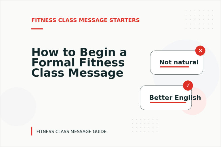 How to Begin a Formal Fitness Class Message