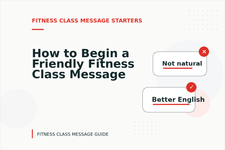 How to Begin a Friendly Fitness Class Message